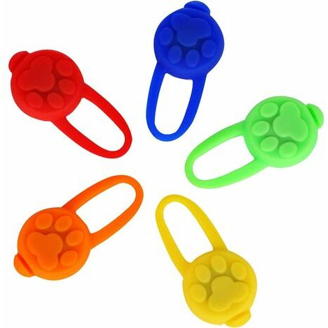 5pcs pendentifs flash LED, colliers LED en silicone pour chiens, colliers légers pour animaux de compagnie, colliers pour chiens et chats PAGNE