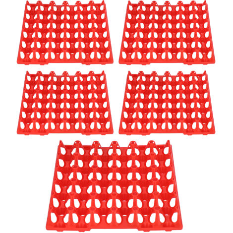 5PCS Plastic Egg Flats 30 Cell Egg Crates Holder Tray for Storage Transportation Home Farm SuppliesRed