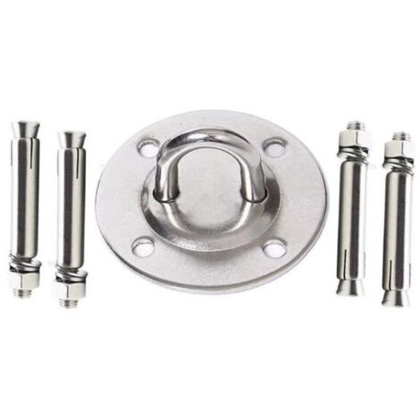 5PCS Platines à œil Crochet de Plafond Plaque à œillets de Plafond en Acier Inoxydable pour Yoga, Balançoire, Hamac, etc.