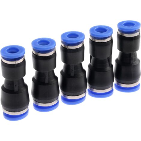 5pcs Pneumatic Connectors Pneumatic Fittings Push in Straight Reducer Quick Release Fitting Fittings for Air Garden Hose PG8-6