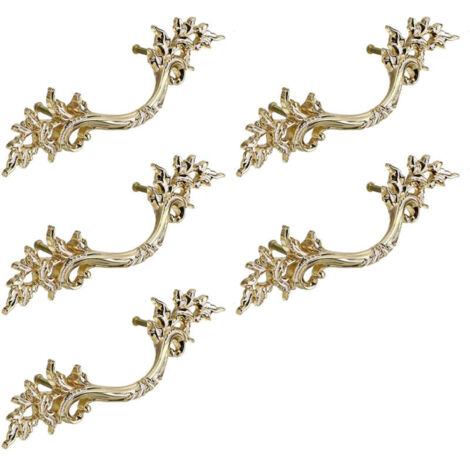 5pcs Poignée de porte vintage Bouton de Porte de Placard rétro,décorer le Tiroir, la Commode, Placard, Meuble etc. (dorée)