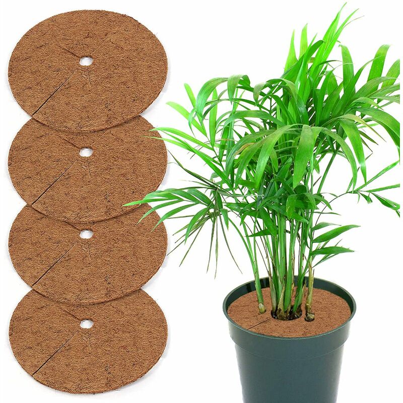 5Pcs Protection pour plantes en pot, protection contre les mauvaises herbes en fibre de coco,20cm
