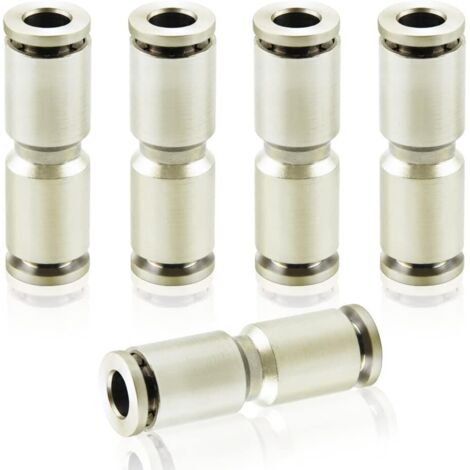 5pcs Raccord pneumatique,Push in lock,Cuivre nickelé,8mm,Système industriel