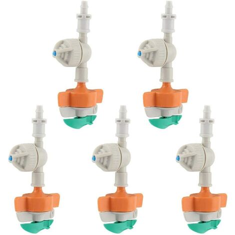 5pcs Rotations sprinkler Arroseur Rotatif avec Arrosoir Suspendu Pulvérisateur Arrosage du Jardin Micro Irrigation Goutte à Goutte Raccord Goutteur pour Arrosage des Plantes Jardin,SEMAket,gris