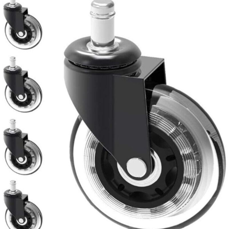 5PCS Roulette Chaise Bureau 11x22mm - Roulettes Silencieuses, Capacité 300 kg - Pour Fauteuils de Bureau Standard - 360° Glisse Fluide, Installation