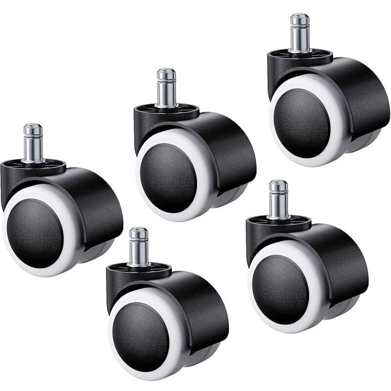5pcs Roulette pour Chaise de Bureau,Roulettes pour Sols Durs Universelles Remplacement Roulette Fauteuil Bureau pour Siège de Bureau, Sols