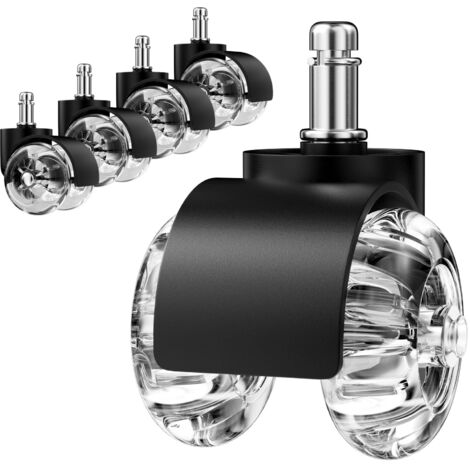 5pcs Rubber Office Chair Casters 360° Rotation Silent Scratch-free Replacement