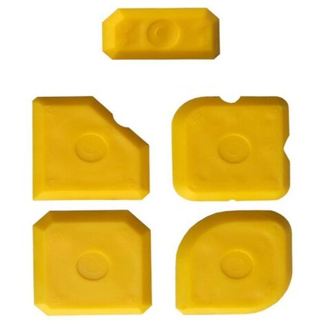 5Pcs Schaber Tool Kit Verfugen Set Glättung Kelle Mörtel Entferner Silikon Joint Joint Füllstoff Glättung Spachtel,Yellow