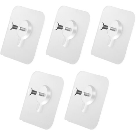5pcs Screw Hook Sticker 8mm No Drilling Wall Mount Punch Free Adhesive Seamless Screws Nails for Hanging