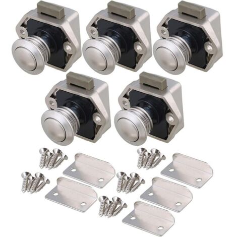 5PCS serrures sans clé Armoire à Bouton de Verrouillage pour Armoire à tiroirs RV