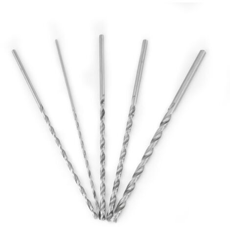5Pcs Set de Mèches Hélicoïdales en Acier à Haute Vitesse Queue Ronde Diamètres de 2mm, 3mm, 3.5mm, 4mm, 5mm, Longueur de 150mm pour Outils de Forage, Foreuses, Perceuses, Fraiseuses, Tours