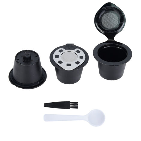 5pcs/Set Plastic & Stainless Steel Reusable Refillable Coffee Capsules Pod Filter Cups Strainer