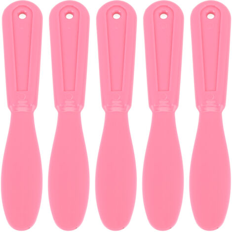 5PCS Spatule à Plâtre Ergonomique en Plastique Facile à Nettoyer Résistante à l'Usure pour Mélanger et Remuer Rouge Rose