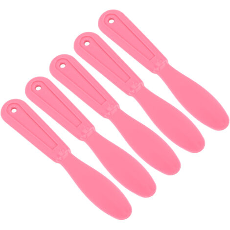 5PCS Spatule à Plâtre Ergonomique en Plastique Facile à Nettoyer Résistante à l'Usure pour Mélanger et Remuer Rouge Rose