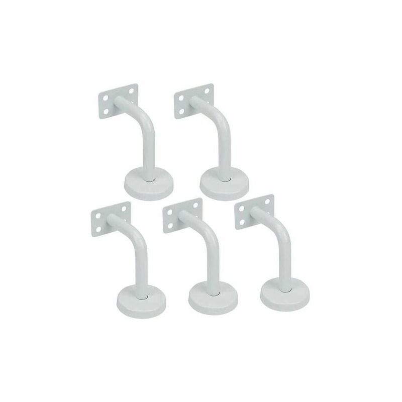 SNQ - 5pcs Supports de Main Courante d'Escalier, Supports Acier Inoxydable Blanc de Rampe d'Escalier-60x80mm-Vis de montage fournis-Pour Fixation