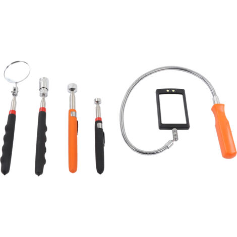 5Pcs Telescoping Magnetic Pickup Tool 360° Rotation Shock Resistant LED Magnetic Pickup Tool