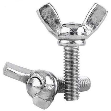 5Pcs Vis à Oreilles M6 DIN316 Filetage Métrique Entièrement Filetée en Acier Inoxydable 304(M612mm)