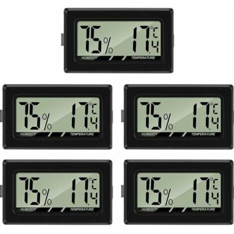 (5PCS)Mini Digital LCD Thermomètre Hygromètre Température Humidité Testeur Thermomètre Portable Thermo Hygromètre Indicateur pour Bureau Cuisine