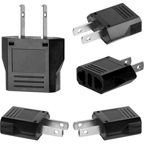 5pièces Adaptateur de Voyage,Adaptateur Prise USA,Adaptateur Prise France vers USA,Adaptateur USA,Adaptateur Prise Canada,Adaptateur Prise Universelle Americaine/Chine/Japon/Canada/Mexique