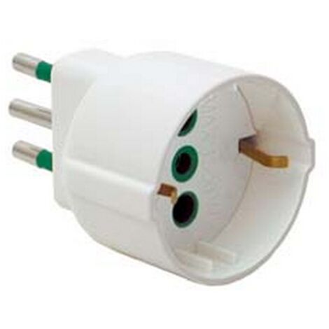 5PZ ADATTATORE SCHUKO 2 POLI + TERRA 10A BIANCO - bianco 82120