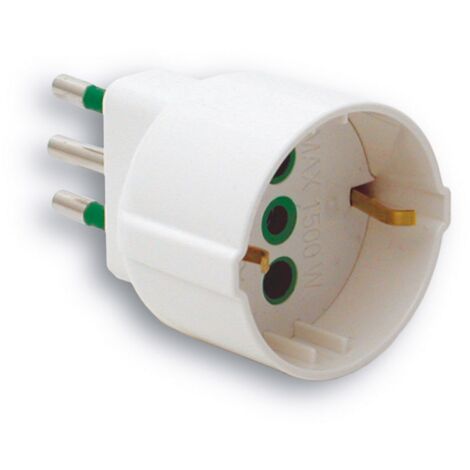 5PZ ADATTATORE SEMPLICE 2P+T spina 10A/ presa schuko