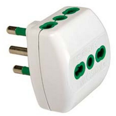 5PZ ADATTATORE TRIPLO 2 POLI + TERRA 16A BIANCO - bianco 82180
