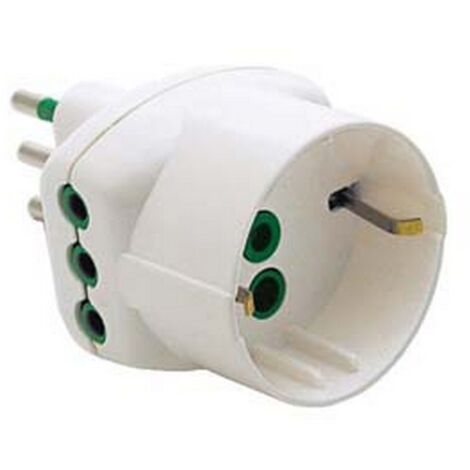 5PZ ADATTATORE TRIPLO 2 POLI + TERRA SCHUKO BIANCO - bianco 82210