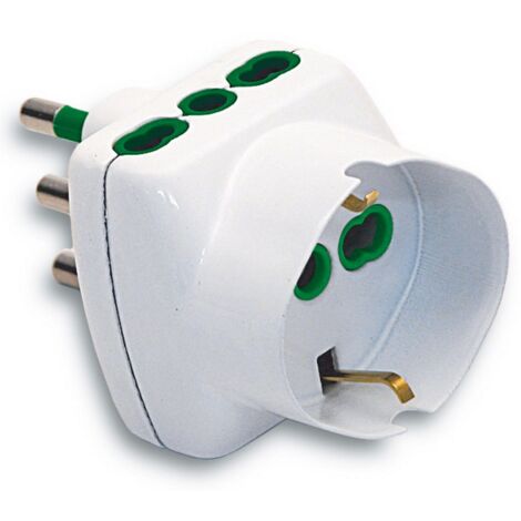 5PZ ADATTATORE TRIPLO 2P+T spina 16A/2 prese 10/16A+schuko
