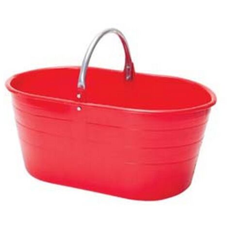 5PZ CESTA OVALE PER RACCOLTA MANICO METALLO LT.25 - capacit lt.25, cm.57x37x25h.