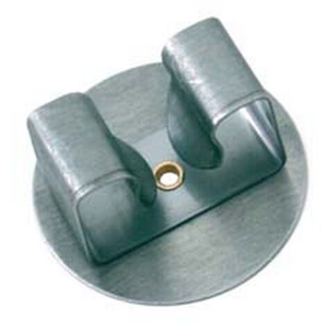 5PZ GANCIO APPENDISCOPA 1 POSTO ACCIAIO INOX CON TONDO
