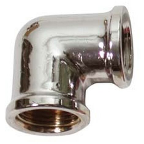 5PZ GOMITO FEMMINA FEMMINA OTTONE CROMATO - FF 1/2"