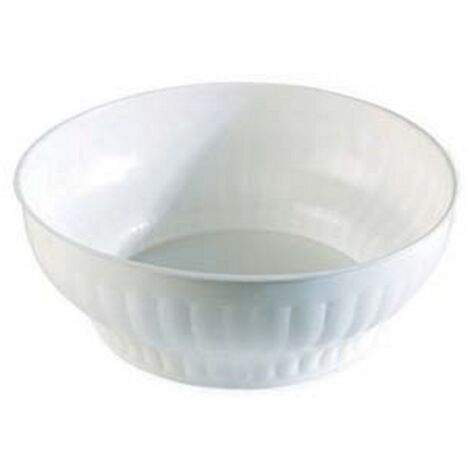5PZ INSALATIERA COSTOLATA IN PLASTICA BIANCA - ø cm.30