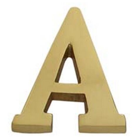 5PZ LETTERA ALFABETO "A" IN OTTONE LUCIDO