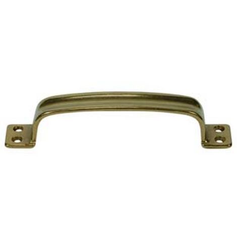 5PZ MANETTONCINO SCANALATO IN OTTONE LUCIDO - mm.140x25h. - interfori mm.130