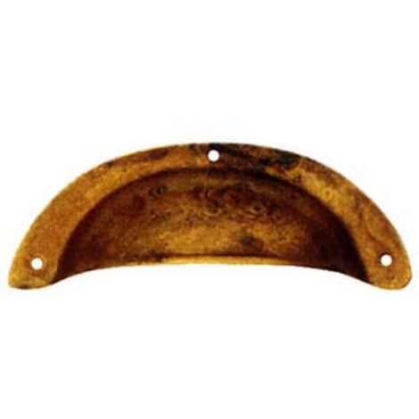 5PZ MANIGLIE PER MOBILI A CONCHIGLIA MOD.15122 IN OTTONE ANTICATO - MM.77X31H.