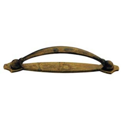 5PZ MANIGLIE PER MOBILI FISSE MOD.18900 IN OTTONE ANTICATO - MM.125X22H. - INTERFORI MM.96