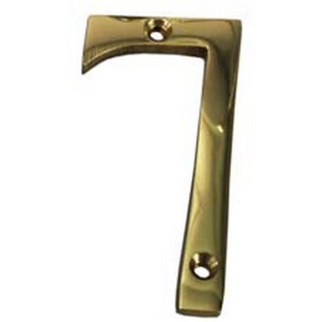 5PZ NUMERO CIVICO "7" INGLESE IN OTTONE LUCIDO