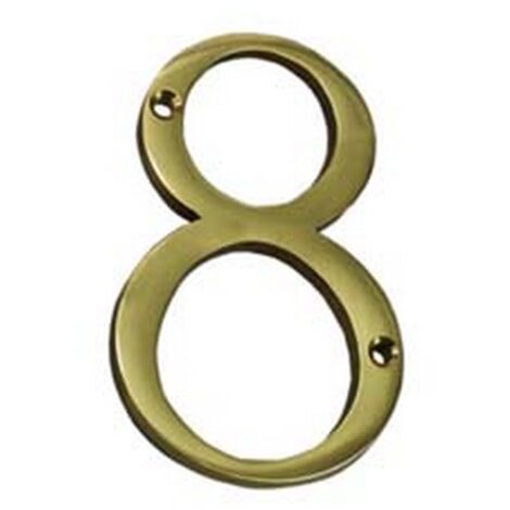 5PZ NUMERO CIVICO "8" INGLESE IN OTTONE LUCIDO
