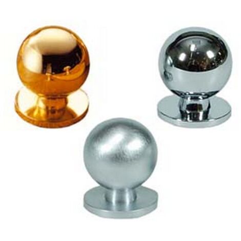 5PZ POMOLI PER MOBILI IN OTTONE A SFERA - ø mm.20 in ottone oro lucido