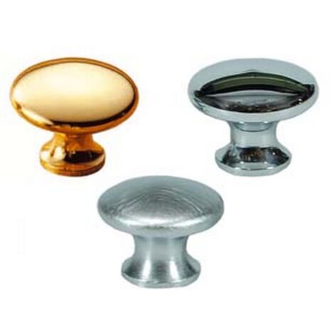 5PZ POMOLI PER MOBILI IN OTTONE PIATTI LISCI  - ø mm.22 in ottone oro lucido