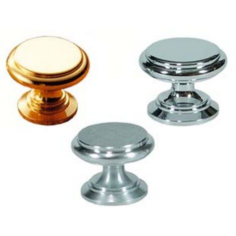 5PZ POMOLI PER MOBILI IN OTTONE PIATTI SAGOMATI - ø mm.25 in ottone cromato luc