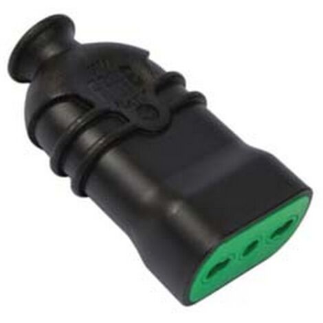 5PZ PRESA DRITTA 2 POLI + TERRA BIPASSO 16A NERA HI-PRO - nera 81111