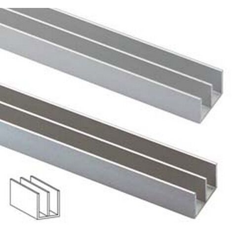5PZ PROFILO A DOPPIA U IN ALLUMINIO  - mm.20x18 mt.1 argento