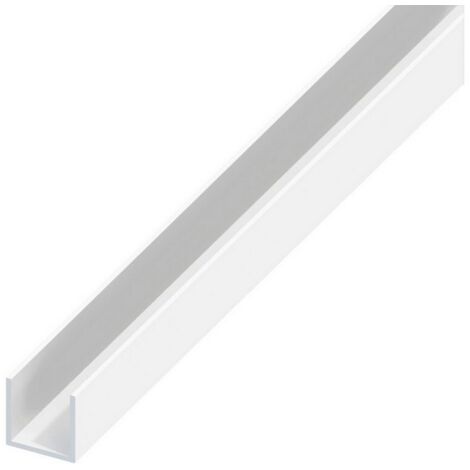 5PZ PROFILO A U ALLUMINIO Argento Cromato mm. 10x11,5x1 mt. 2