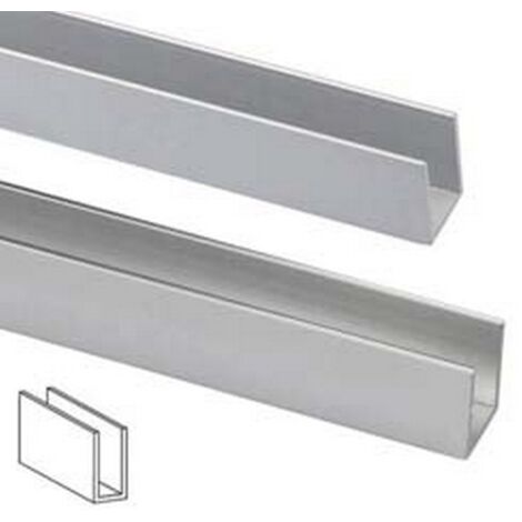 5PZ PROFILO AD U IN ALLUMINIO  - mm.10x10 mt.2 argento