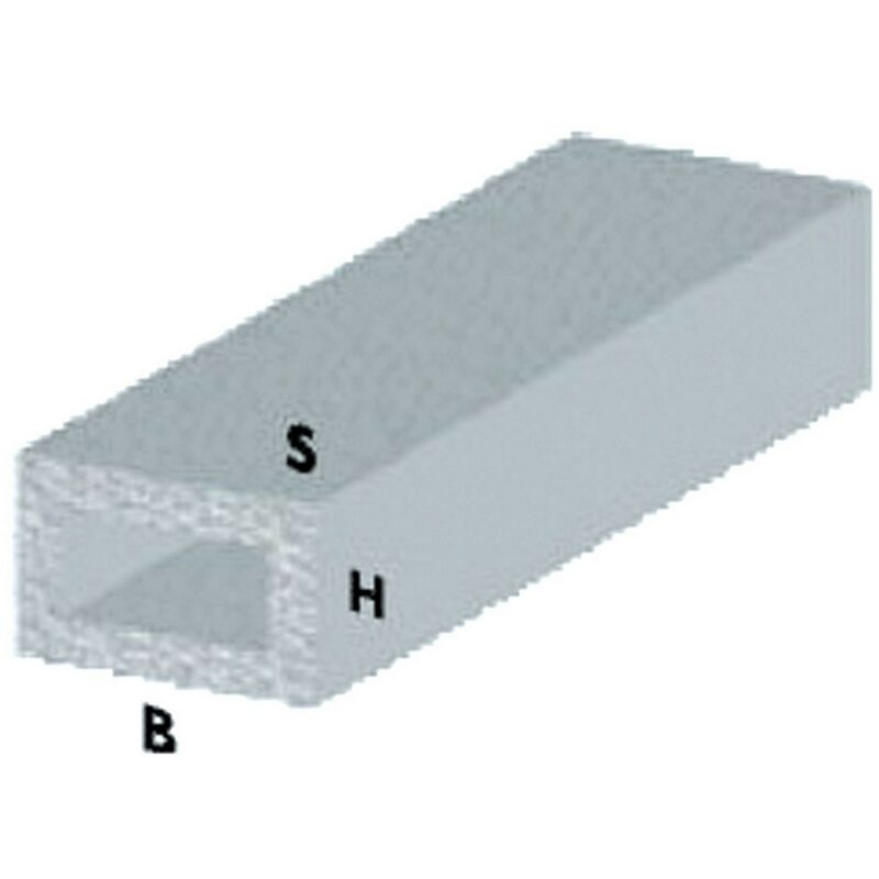 Image of 5PZ profilo argento H.100 cm tubo rettangolare 20X10X1 mm