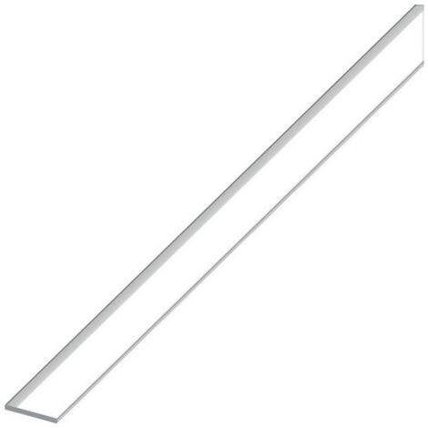 5PZ PROFILO BARRA PIATTA ALLUMINIO Argento Cromato mm. 15x2 mt. 2