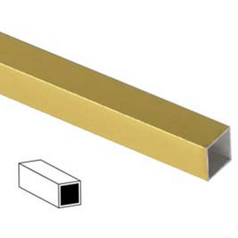 5PZ PROFILO TUBO QUADRO MT.1 ALLUMINIO ORO - mm.10x10