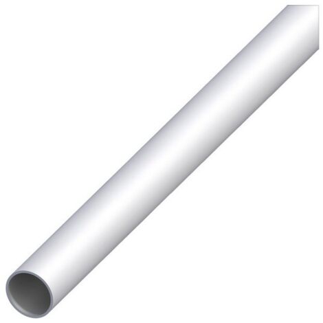 5PZ PROFILO TUBO TONDO ALLUMINIO Argento Satinato Ï mm. 18x1 mt. 1