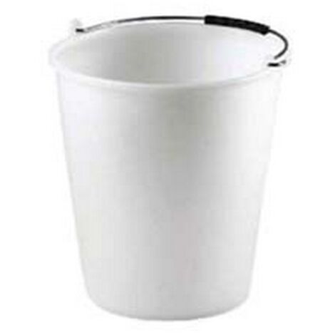 5PZ SECCHIO CASALINGO IN POLIETILENE BIANCO - cm.26x24 lt.7